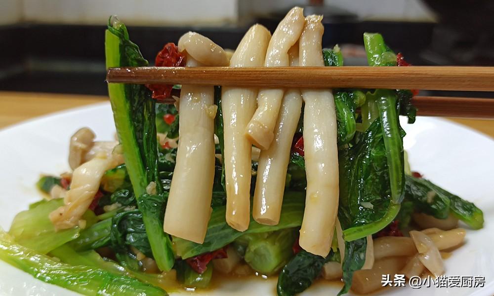 圖片[1]-【油麥菜拌海鮮菇】做法步驟圖 爽口開胃 做法簡單-起舞食譜網