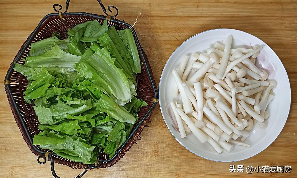 圖片[4]-【油麥菜拌海鮮菇】做法步驟圖 爽口開胃 做法簡單-起舞食譜網