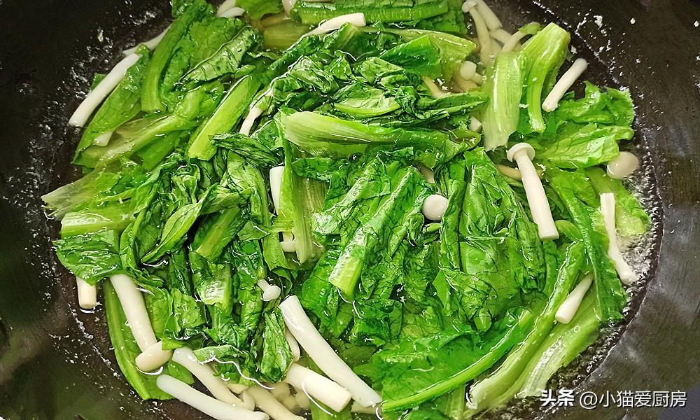 圖片[6]-【油麥菜拌海鮮菇】做法步驟圖 爽口開胃 做法簡單-起舞食譜網