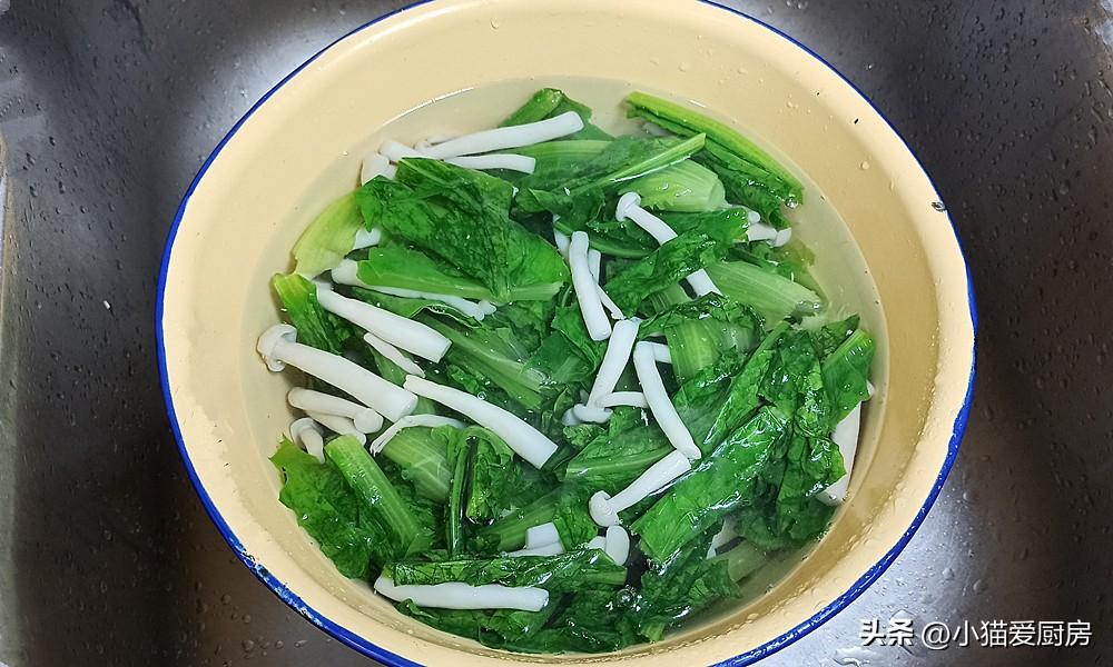 圖片[7]-【油麥菜拌海鮮菇】做法步驟圖 爽口開胃 做法簡單-起舞食譜網