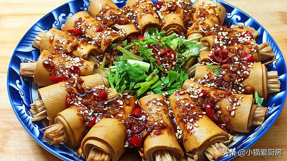 圖片[3]-【鹵味金針菇豆腐卷】做法步驟圖 香辣好吃 下飯下酒-起舞食譜網