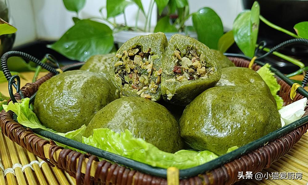 圖片[1]-【臘肉青團】做法步驟圖 口感軟糯細膩 好看又好吃-起舞食譜網