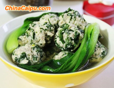 圖片[1]-薺菜豆腐丸子湯的做法 薺菜豆腐丸子湯怎么做-起舞食譜網