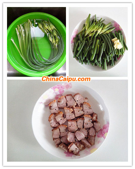 火腩炒蒜薹