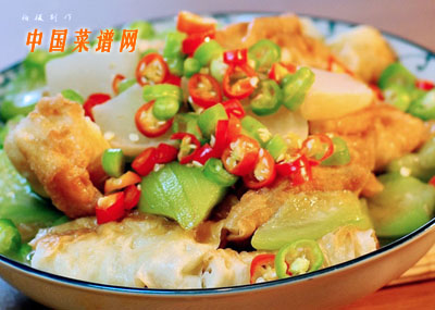 絲瓜燜油條
