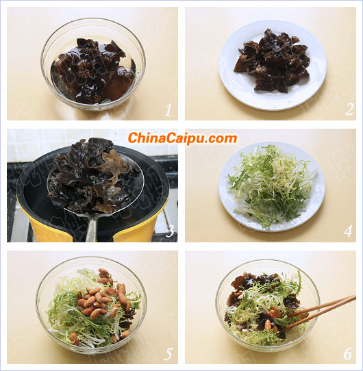 圖片[2]-杏仁黑木耳拌苦菊-起舞食譜網