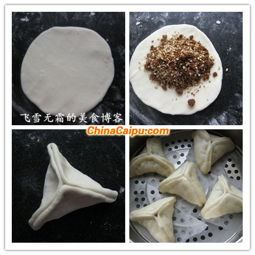 圖片[4]-芝麻紅糖三角包-起舞食譜網(wǎng)
