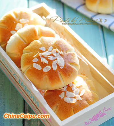 圖片[1]-花兒豆沙面包-起舞食譜網(wǎng)
