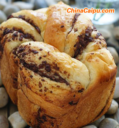 圖片[1]-豆沙土司（面包機版）-起舞食譜網(wǎng)