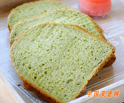 圖片[1]-抹茶蜜豆吐司(面包機版)-起舞食譜網