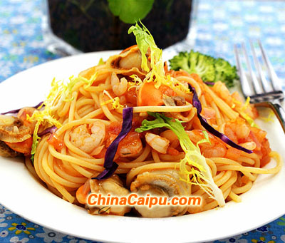 圖片[1]-海鮮意大利面-起舞食譜網(wǎng)