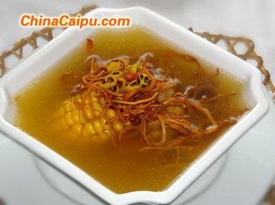 蟲草花玉米脊骨湯