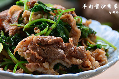 圖片[1]-羊肉醬炒香菜-起舞食譜網(wǎng)