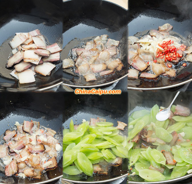 圖片[3]-干鍋臘肉萵筍-起舞食譜網