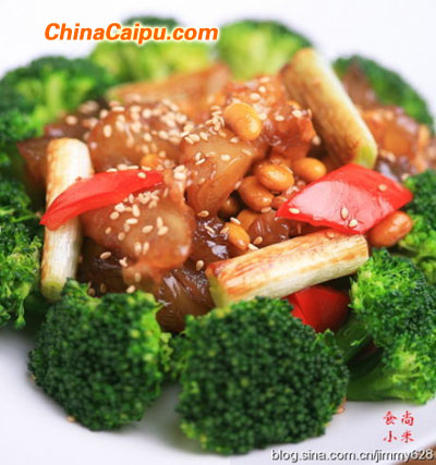 蔥燒黃豆牛蹄筋