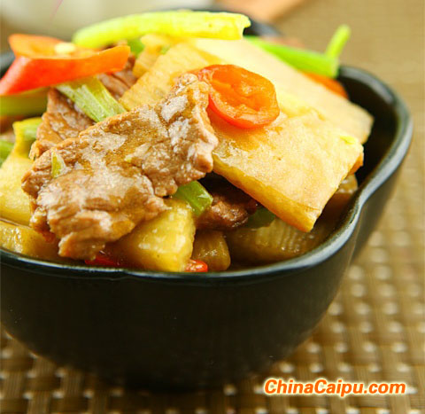 圖片[3]-養(yǎng)胃健睥滋補(bǔ)菜——山藥炒羊肉-起舞食譜網(wǎng)