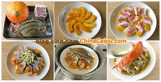 圖片[2]-南瓜咸肉蒸膏蟹-起舞食譜網