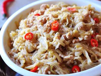 圖片[1]-酸菜粉絲炒肉-起舞食譜網